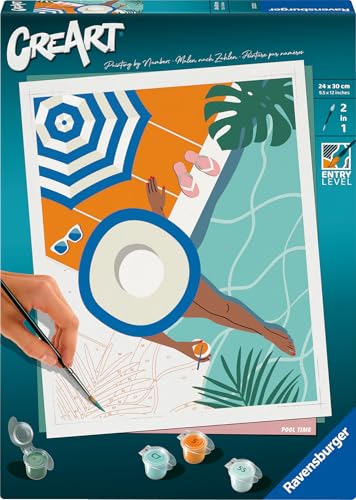 Ravensburger CreArt 25523 - Poolzeit - Malen nach Zahlen Erwachsene, DIY Malset mit Pinsel und Acrylfarben, Geschenk für Frauen und Männer, Malen für Erwachsene Ravensburger CreArt 25523 - Poolzeit - Malen nach Zahlen Erwachsene, DIY Malset mit Pinsel und Acrylfarben, Geschenk für Frauen und Männer, Malen für Erwachsene von Ravensburger