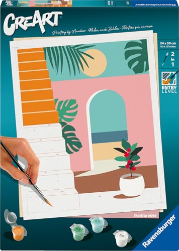 Ravensburger CreArt 25524 - Urlaubsmodus - Malen nach Zahlen Erwachsene, DIY Malset mit Pinsel und Acrylfarben, Geschenk für Frauen und Männer, Malen für Erwachsene von Ravensburger