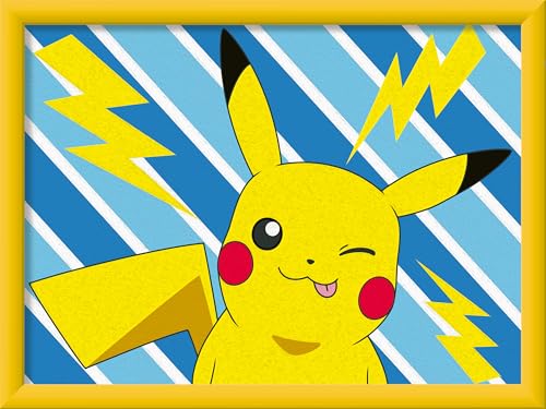 Ravensburger CreArt 25557 - Pikachu - Malen nach Zahlen Pokémon für Kinder ab 9 Jahre, Malset mit Rahmen, Pinsel und Acrylfarben, Geschenk für Jungen und Mädchen von Ravensburger