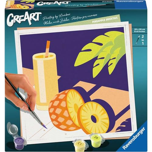 Ravensburger CreArt 25560 - Mocktail Ananas - Malen nach Zahlen Erwachsene, DIY Malset mit Pinsel und Acrylfarben, Geschenk für Frauen und Männer, Malen für Erwachsene Ravensburger CreArt 25560 - Mocktail Ananas - Malen nach Zahlen Erwachsene, DIY Malset mit Pinsel und Acrylfarben, Geschenk für Frauen und Männer, Malen für Erwachsene von Ravensburger