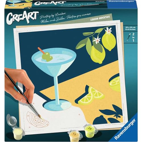 Ravensburger CreArt 25561 - Mocktail Zitrone - Malen nach Zahlen Erwachsene, DIY Malset mit Pinsel und Acrylfarben, Geschenk für Frauen und Männer, Malen für Erwachsene Ravensburger CreArt 25561 - Mocktail Zitrone - Malen nach Zahlen Erwachsene, DIY Malset mit Pinsel und Acrylfarben, Geschenk für Frauen und Männer, Malen für Erwachsene von Ravensburger