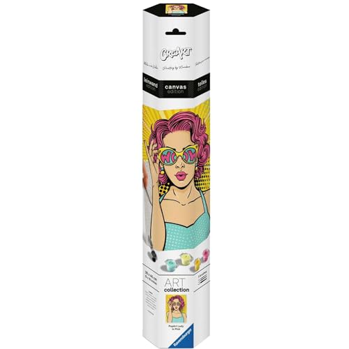 Ravensburger CreArt 25857 - Lady in Pink (Popart) - Malen nach Zahlen Erwachsene, DIY Malset mit Pinsel und Acrylfarben, Geschenk für Frauen und Männer, Malen auf Leinwand von Ravensburger