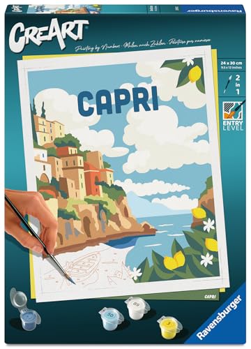 Ravensburger CreArt 25893 - Capri - Malen nach Zahlen Erwachsene, DIY Malset mit Pinsel und Acrylfarben, Geschenk für Frauen und Männer, Malen für Erwachsene von Ravensburger