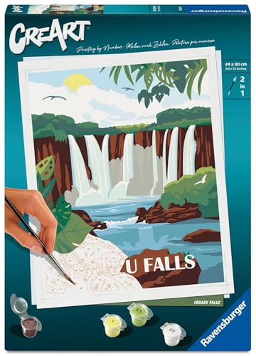 Ravensburger CreArt 25894 - Iguazu Wasserfälle - Malen nach Zahlen Erwachsene, DIY Malset mit Pinsel und Acrylfarben, Geschenk für Frauen und Männer, Malen für Erwachsene Ravensburger CreArt 25894 - Iguazu Wasserfälle - Malen nach Zahlen Erwachsene, DIY Malset mit Pinsel und Acrylfarben, Geschenk für Frauen und Männer, Malen für Erwachsene von Ravensburger