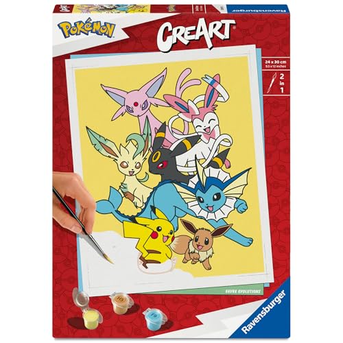 Ravensburger CreArt 25897 - Eevee Evolutions - Malen nach Zahlen Erwachsene, DIY Malset mit Pinsel und Acrylfarben, Geschenk für Frauen und Männer, Malen für Erwachsene Ravensburger CreArt 25897 - Eevee Evolutions - Malen nach Zahlen Erwachsene, DIY Malset mit Pinsel und Acrylfarben, Geschenk für Frauen und Männer, Malen für Erwachsene von Ravensburger