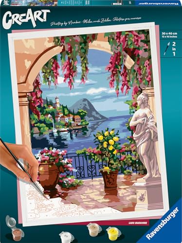 Ravensburger CreArt 25963 - Lago Maggiore - Malen nach Zahlen Erwachsene, DIY Malset mit Pinsel und Acrylfarben, Geschenk für Frauen und Männer, Malen für Erwachsene Ravensburger CreArt 25963 - Lago Maggiore - Malen nach Zahlen Erwachsene, DIY Malset mit Pinsel und Acrylfarben, Geschenk für Frauen und Männer, Malen für Erwachsene von Ravensburger