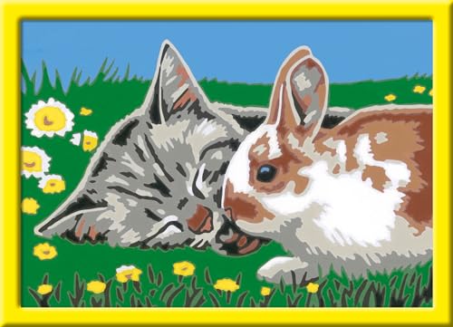 Ravensburger CreArt 27840 - Kätzchen und Häschen - Malen nach Zahlen für Kinder ab 7 Jahre, Malset mit Rahmen, Pinsel und Acrylfarben, Geschenk für Mädchen und Jungen Ravensburger CreArt 27840 - Kätzchen und Häschen - Malen nach Zahlen für Kinder ab 7 Jahre, Malset mit Rahmen, Pinsel und Acrylfarben, Geschenk für Mädchen und Jungen von Ravensburger