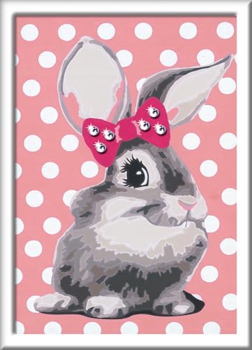 Ravensburger CreArt 28470 - Knuffiges Häschen - Malen nach Zahlen für Kinder ab 7 Jahre, Malset mit Rahmen, Pinsel und Acrylfarben, Geschenk für Mädchen und Jungen, mit Glitzer Ravensburger CreArt 28470 - Knuffiges Häschen - Malen nach Zahlen für Kinder ab 7 Jahre, Malset mit Rahmen, Pinsel und Acrylfarben, Geschenk für Mädchen und Jungen, mit Glitzer von Ravensburger