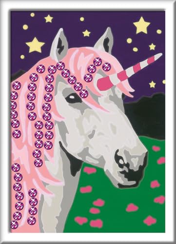 Ravensburger CreArt 28473 - Einhorn - Malen nach Zahlen für Kinder ab 7 Jahre, Malset mit Rahmen, Pinsel und Acrylfarben, Geschenk für Mädchen und Jungen, mit Pailletten Ravensburger CreArt 28473 - Einhorn - Malen nach Zahlen für Kinder ab 7 Jahre, Malset mit Rahmen, Pinsel und Acrylfarben, Geschenk für Mädchen und Jungen, mit Pailletten von Ravensburger