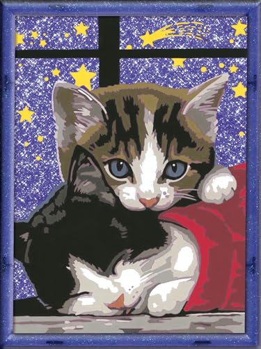 Ravensburger CreArt 28561 - Kuschelndes Kätzchen - Malen nach Zahlen für Kinder ab 9 Jahre, Malset mit Rahmen, Pinsel und Acrylfarben, Geschenk für Mädchen und Jungen, mit Glitzer Ravensburger CreArt 28561 - Kuschelndes Kätzchen - Malen nach Zahlen für Kinder ab 9 Jahre, Malset mit Rahmen, Pinsel und Acrylfarben, Geschenk für Mädchen und Jungen, mit Glitzer von Ravensburger