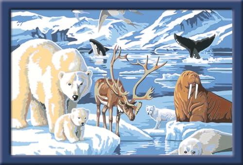 Ravensburger CreArt 28909 - Tiere der Arktis - Malen nach Zahlen für Kinder ab 11 Jahre, Malset mit Rahmen, Pinsel und Acrylfarben, Geschenk für Mädchen und Jungen von Ravensburger