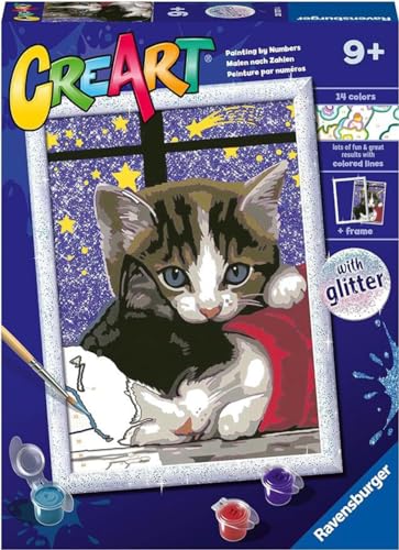 Ravensburger CreArt D-Serie: Kätzchen, Malen nach Zahlen, enthält ein vorgedrucktes Brett, einen Pinsel, Farben und Zubehör, kreatives Set für Jungen und Mädchen ab 7 Jahren von Ravensburger