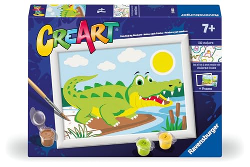 Ravensburger CreArt E-Serie Classic: Krokodil, Malen nach Zahlen, enthält ein vorgedrucktes Brett, einen Pinsel, Farben und Zubehör, kreatives Set für Jungen und Mädchen ab 7 Jahren Ravensburger CreArt E-Serie Classic: Krokodil, Malen nach Zahlen, enthält ein vorgedrucktes Brett, einen Pinsel, Farben und Zubehör, kreatives Set für Jungen und Mädchen ab 7 Jahren von Ravensburger