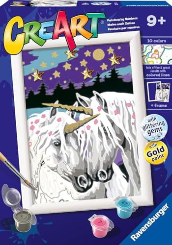 Ravensburger - CreArt E Serie: Verliebte Uniconies, Malen nach Zahlen, enthält ein vorgedrucktes Brett, einen Pinsel, Farben und Zubehör, kreatives Spiel für Jungen und Mädchen, 7+ Jahre Ravensburger - CreArt E Serie: Verliebte Uniconies, Malen nach Zahlen, enthält ein vorgedrucktes Brett, einen Pinsel, Farben und Zubehör, kreatives Spiel für Jungen und Mädchen, 7+ Jahre von Ravensburger
