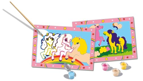 Ravensburger - CreArt Junior Serie: Pferde, Malset nach Zahlen, enthält zwei vorgedruckte Tabellen, einen Pinsel, Farben, kreatives Spiel für Jungen und Mädchen 5+ Jahre von Ravensburger