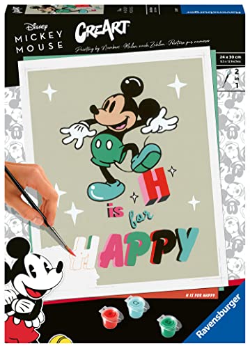 Ravensburger CreArt 20129 - H is for Happy - Disney Malen nach Zahlen Erwachsene, DIY Malset mit Pinsel und Acrylfarben, Geschenk für Frauen und Männer, Malen für Erwachsene von Ravensburger