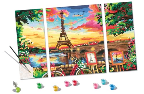 Ravensburger CreArt 20134 - Spiegelbild von Paris - Triptychon Malen nach Zahlen Erwachsene, DIY Malset mit Pinsel und Acrylfarben, Geschenk für Frauen und Männer, Malen für Erwachsene von Ravensburger