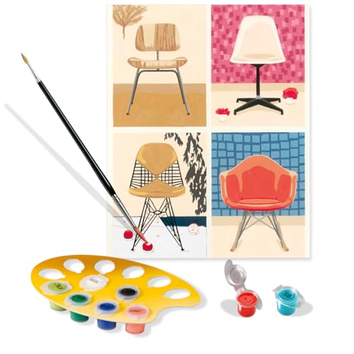 Ravensburger CreArt 20153 - Eames: Take a Seat - Malen nach Zahlen Erwachsene, DIY Malset mit Pinsel und Acrylfarben, Geschenk für Frauen und Männer, Malen für Erwachsene von Ravensburger
