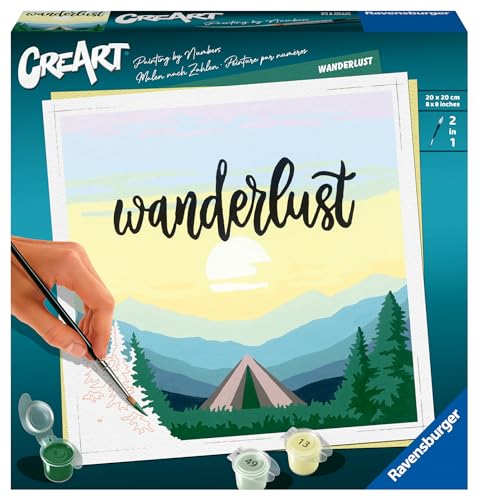 Ravensburger CreArt 20269 - Wanderlust - Malen nach Zahlen Erwachsene, DIY Malset mit Pinsel und Acrylfarben, Geschenk für Frauen und Männer, Malen für Erwachsene Ravensburger CreArt 20269 - Wanderlust - Malen nach Zahlen Erwachsene, DIY Malset mit Pinsel und Acrylfarben, Geschenk für Frauen und Männer, Malen für Erwachsene von Ravensburger