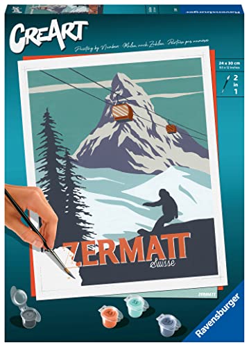 Ravensburger CreArt 23500 - Zermatt - Malen nach Zahlen Erwachsene, DIY Malset mit Pinsel und Acrylfarben, Geschenk für Frauen und Männer, Malen für Erwachsene von Ravensburger