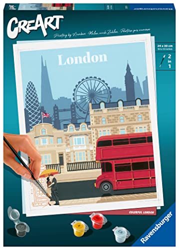 Ravensburger CreArt 23525 - Farbenfrohes London - Malen nach Zahlen Erwachsene, DIY Malset mit Pinsel und Acrylfarben, Geschenk für Frauen und Männer, Malen für Erwachsene Ravensburger CreArt 23525 - Farbenfrohes London - Malen nach Zahlen Erwachsene, DIY Malset mit Pinsel und Acrylfarben, Geschenk für Frauen und Männer, Malen für Erwachsene von Ravensburger