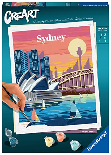 Ravensburger CreArt 23526 - Farbenfrohes Sydney - Malen nach Zahlen Erwachsene, DIY Malset mit Pinsel und Acrylfarben, Geschenk für Frauen und Männer, Malen für Erwachsene Ravensburger CreArt 23526 - Farbenfrohes Sydney - Malen nach Zahlen Erwachsene, DIY Malset mit Pinsel und Acrylfarben, Geschenk für Frauen und Männer, Malen für Erwachsene von Ravensburger