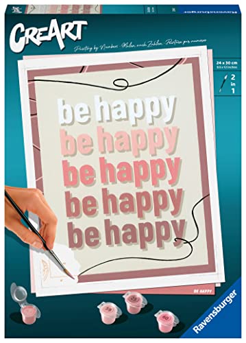 Ravensburger CreArt 23544 - Be Happy - Malen nach Zahlen Erwachsene, DIY Malset mit Pinsel und Acrylfarben, Geschenk für Frauen und Männer, Malen für Erwachsene Ravensburger CreArt 23544 - Be Happy - Malen nach Zahlen Erwachsene, DIY Malset mit Pinsel und Acrylfarben, Geschenk für Frauen und Männer, Malen für Erwachsene von Ravensburger