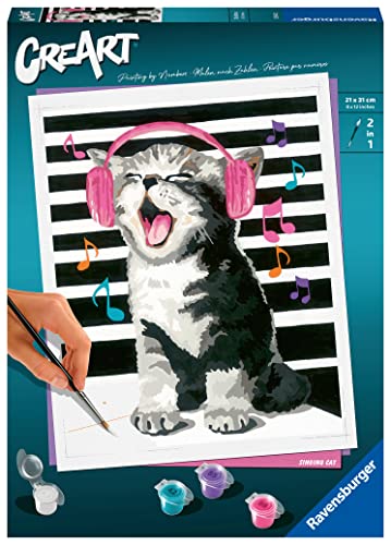 Ravensburger CreArt 23545 - Singende Katze - Malen nach Zahlen Erwachsene, DIY Malset mit Pinsel und Acrylfarben, Geschenk für Frauen und Männer, Malen für Erwachsene Ravensburger CreArt 23545 - Singende Katze - Malen nach Zahlen Erwachsene, DIY Malset mit Pinsel und Acrylfarben, Geschenk für Frauen und Männer, Malen für Erwachsene von Ravensburger