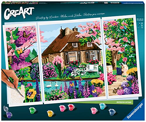 Ravensburger CreArt 23550 - Zauberhaftes Cottage - Triptychon Malen nach Zahlen Erwachsene, DIY Malset mit Pinsel und Acrylfarben, Geschenk für Frauen und Männer, Malen für Erwachsene Ravensburger CreArt 23550 - Zauberhaftes Cottage - Triptychon Malen nach Zahlen Erwachsene, DIY Malset mit Pinsel und Acrylfarben, Geschenk für Frauen und Männer, Malen für Erwachsene von Ravensburger