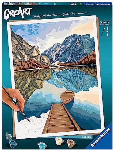 Ravensburger CreArt 23612 - Seeblick - Malen nach Zahlen Erwachsene, DIY Malset mit Pinsel und Acrylfarben, Geschenk für Frauen und Männer, Malen für Erwachsene von Ravensburger