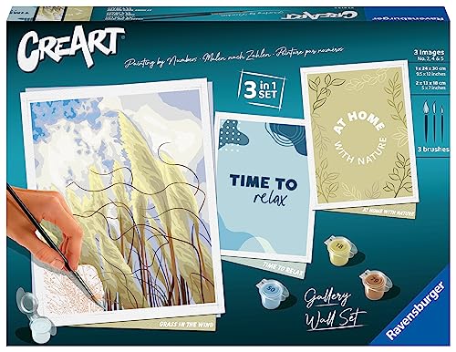 Ravensburger CreArt 23613 – 3-in-1 Bilderwand-Set Natur - Malen nach Zahlen Erwachsene, DIY Malset mit Pinsel und Acrylfarben, Geschenk für Frauen und Männer Ravensburger CreArt 23613 – 3-in-1 Bilderwand-Set Natur - Malen nach Zahlen Erwachsene, DIY Malset mit Pinsel und Acrylfarben, Geschenk für Frauen und Männer von Ravensburger