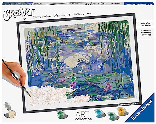 Ravensburger CreArt 23651 - Seerosen (Claude Monet) - Malen nach Zahlen Erwachsene, DIY Malset mit Pinsel und Acrylfarben, Geschenk für Frauen und Männer, Malen für Erwachsene von Ravensburger