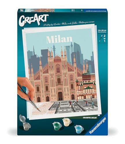 Ravensburger CreArt 23688 - Farbenfrohes Mailand - Malen nach Zahlen Erwachsene, DIY Malset mit Pinsel und Acrylfarben, Geschenk für Frauen und Männer, Malen für Erwachsene Ravensburger CreArt 23688 - Farbenfrohes Mailand - Malen nach Zahlen Erwachsene, DIY Malset mit Pinsel und Acrylfarben, Geschenk für Frauen und Männer, Malen für Erwachsene von Ravensburger