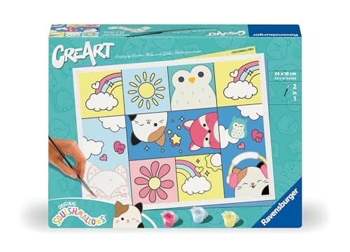 Ravensburger CreArt 23727 - Squishmallows - Malen nach Zahlen Erwachsene, DIY Malset mit Pinsel und Acrylfarben, Geschenk für Frauen und Männer, Malen für Erwachsene von Ravensburger