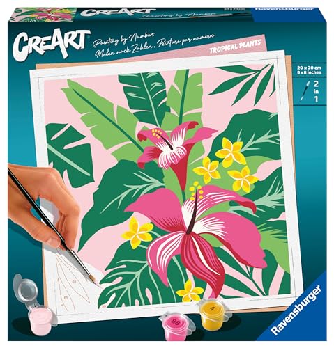 Ravensburger CreArt 23728 - Tropische Pflanzen - Malen nach Zahlen Erwachsene, DIY Malset mit Pinsel und Acrylfarben, Geschenk für Frauen und Männer, Malen für Erwachsene Ravensburger CreArt 23728 - Tropische Pflanzen - Malen nach Zahlen Erwachsene, DIY Malset mit Pinsel und Acrylfarben, Geschenk für Frauen und Männer, Malen für Erwachsene von Ravensburger