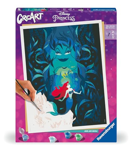 Ravensburger CreArt 23732 - Ariel and Ursula - Disney Malen nach Zahlen Erwachsene, DIY Malset mit Pinsel und Acrylfarben, Geschenk für Frauen und Männer, Malen für Erwachsene von Ravensburger