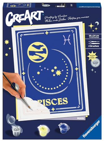Ravensburger CreArt 23735 - Fische - Sternzeichen Malen nach Zahlen Erwachsene, DIY Malset mit Pinsel und Acrylfarben, Geschenk für Frauen und Männer, Malen für Erwachsene Ravensburger CreArt 23735 - Fische - Sternzeichen Malen nach Zahlen Erwachsene, DIY Malset mit Pinsel und Acrylfarben, Geschenk für Frauen und Männer, Malen für Erwachsene von Ravensburger