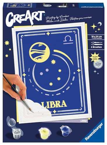 Ravensburger CreArt 23737 - Waage - Sternzeichen Malen nach Zahlen Erwachsene, DIY Malset mit Pinsel und Acrylfarben, Geschenk für Frauen und Männer, Malen für Erwachsene von Ravensburger
