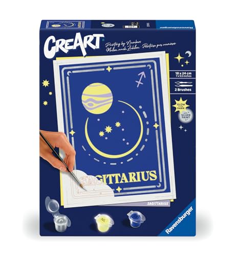Ravensburger CreArt 23741 - Schütze - Sternzeichen Malen nach Zahlen Erwachsene, DIY Malset mit Pinsel und Acrylfarben, Geschenk für Frauen und Männer, Malen für Erwachsene Ravensburger CreArt 23741 - Schütze - Sternzeichen Malen nach Zahlen Erwachsene, DIY Malset mit Pinsel und Acrylfarben, Geschenk für Frauen und Männer, Malen für Erwachsene von Ravensburger