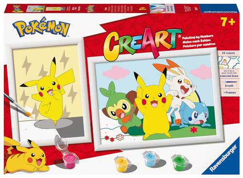 Ravensburger CreArt - Malen nach Zahlen 23850 - Amazon exclusive Pokémon Set - Malen nach Zahlen Pokémon für Kinder ab 7 Jahren, Pokémon Spielzeug, Pokémon Geschenk von Ravensburger
