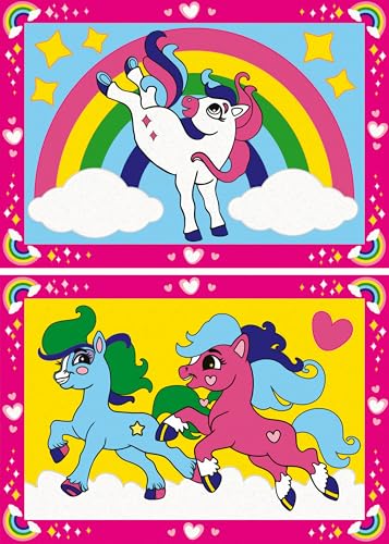 Ravensburger CreArt 23983 - Zauberponys mit Regenbogen - Malen nach Zahlen Pferde für Kinder ab 5 Jahre, Malset mit Rahmen, Pinsel und Acrylfarben, Geschenk für Mädchen und Jungen von Ravensburger