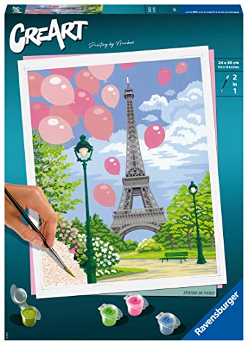 Ravensburger CreArt 28992 - Frühling in Paris - Malen nach Zahlen Erwachsene, DIY Malset mit Pinsel und Acrylfarben, Geschenk für Frauen und Männer, Malen für Erwachsene Ravensburger CreArt 28992 - Frühling in Paris - Malen nach Zahlen Erwachsene, DIY Malset mit Pinsel und Acrylfarben, Geschenk für Frauen und Männer, Malen für Erwachsene von Ravensburger