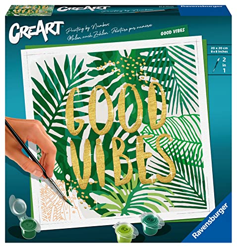 Ravensburger CreArt 28999 - Good Vibes - Malen nach Zahlen Erwachsene, DIY Malset mit Pinsel und Acrylfarben, Geschenk für Frauen und Männer, Malen für Erwachsene von Ravensburger