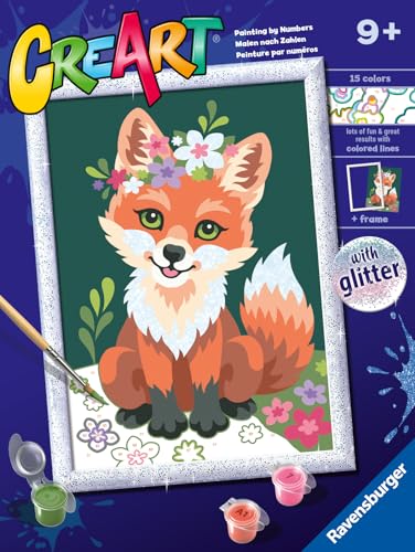 Ravensburger CreArt Serie D Classic: Fuchs mit Blumen, Malen nach Zahlen, enthält eine vorgedruckte Tabelle, einen Pinsel, Farben und Zubehör, kreatives Set für Jungen und Mädchen ab 9 Jahren Ravensburger CreArt Serie D Classic: Fuchs mit Blumen, Malen nach Zahlen, enthält eine vorgedruckte Tabelle, einen Pinsel, Farben und Zubehör, kreatives Set für Jungen und Mädchen ab 9 Jahren von Ravensburger
