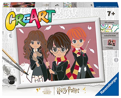 Ravensburger - CreArt Serie D, Harry Potter Das magische Trio, Malen nach Zahlen, Malset für Kinder, inklusive Rahmen, Lernspiel, Geschenkidee für Jungen und Mädchen 7+ Jahre, 27 x 20 cm Ravensburger - CreArt Serie D, Harry Potter Das magische Trio, Malen nach Zahlen, Malset für Kinder, inklusive Rahmen, Lernspiel, Geschenkidee für Jungen und Mädchen 7+ Jahre, 27 x 20 cm von Ravensburger