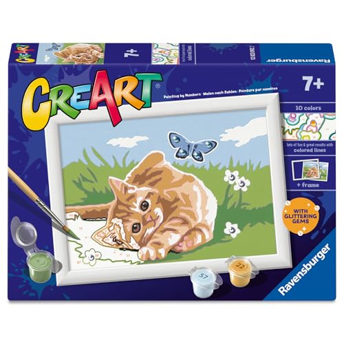Ravensburger - CreArt Serie E: Freudiges Kätzchen, Malen nach Zahlen, Malset für Kinder, inklusive Rahmen, pädagogisches und kreatives Spiel, Geschenkidee für Kinder ab 7 Jahren, 13 x 18 cm Ravensburger - CreArt Serie E: Freudiges Kätzchen, Malen nach Zahlen, Malset für Kinder, inklusive Rahmen, pädagogisches und kreatives Spiel, Geschenkidee für Kinder ab 7 Jahren, 13 x 18 cm von Ravensburger
