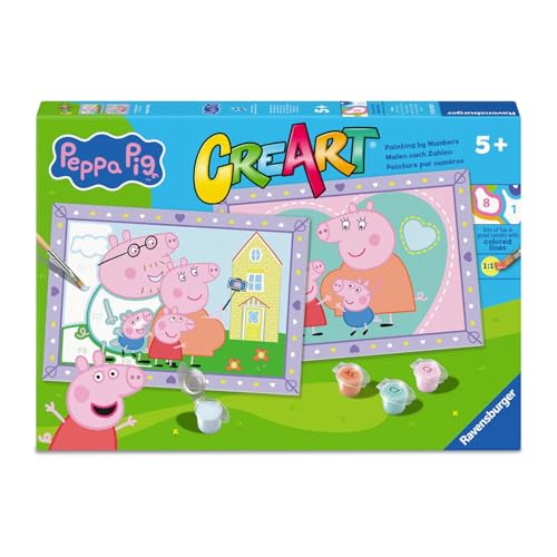 Ravensburger CreArt Serie Junior: Peppa Wutz, Malen nach Zahlen, Malset für Kinder, pädagogisches Spiel, Geschenkidee für Jungen und Mädchen ab 5 Jahren, 2 Bretter à 32 x 22 cm Ravensburger CreArt Serie Junior: Peppa Wutz, Malen nach Zahlen, Malset für Kinder, pädagogisches Spiel, Geschenkidee für Jungen und Mädchen ab 5 Jahren, 2 Bretter à 32 x 22 cm von Ravensburger