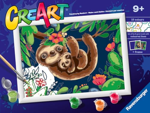 Ravensburger CreArt Sweet Sloths Malen nach Zahlen Kit für Kinder – Malerei Kunst und Basteln ab 9 Jahren Ravensburger CreArt Sweet Sloths Malen nach Zahlen Kit für Kinder – Malerei Kunst und Basteln ab 9 Jahren von Ravensburger
