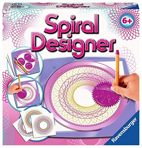 Ravensburger Spiral-Designer Girls 29027, Zeichnen lernen für Kinder ab 6 Jahren, Zeichen-Set mit Schablonen für farbenfrohe Spiralbilder und Mandalas, White von Ravensburger