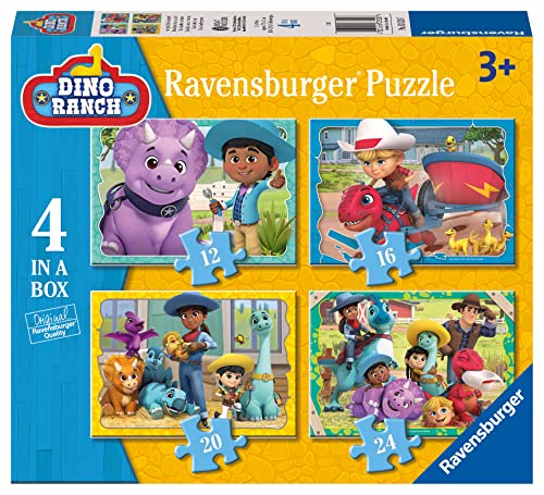 Ravensburger Dino Ranch - 4 in Box (12, 16, 20, 24 Pieces) Jigsaw Puzzles for Kids Age 3 Years Up von Ravensburger